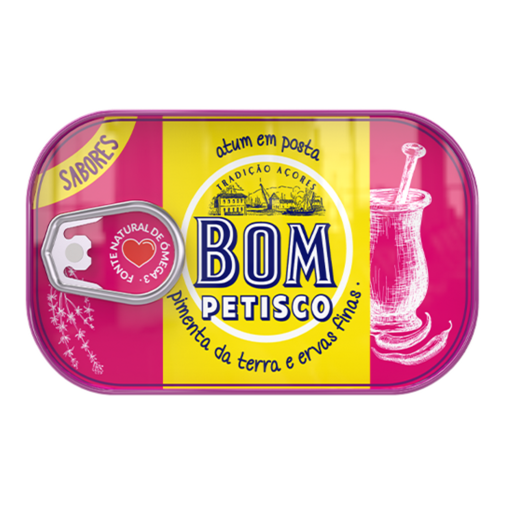 Bom Petisco Solid Tuna in Vegetable Oil with Pepper and Fine Herbs