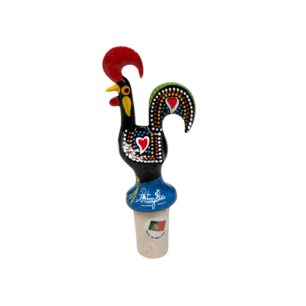 Galo Barcelos Traditional Hand-Painted Metal Rooster Stopper