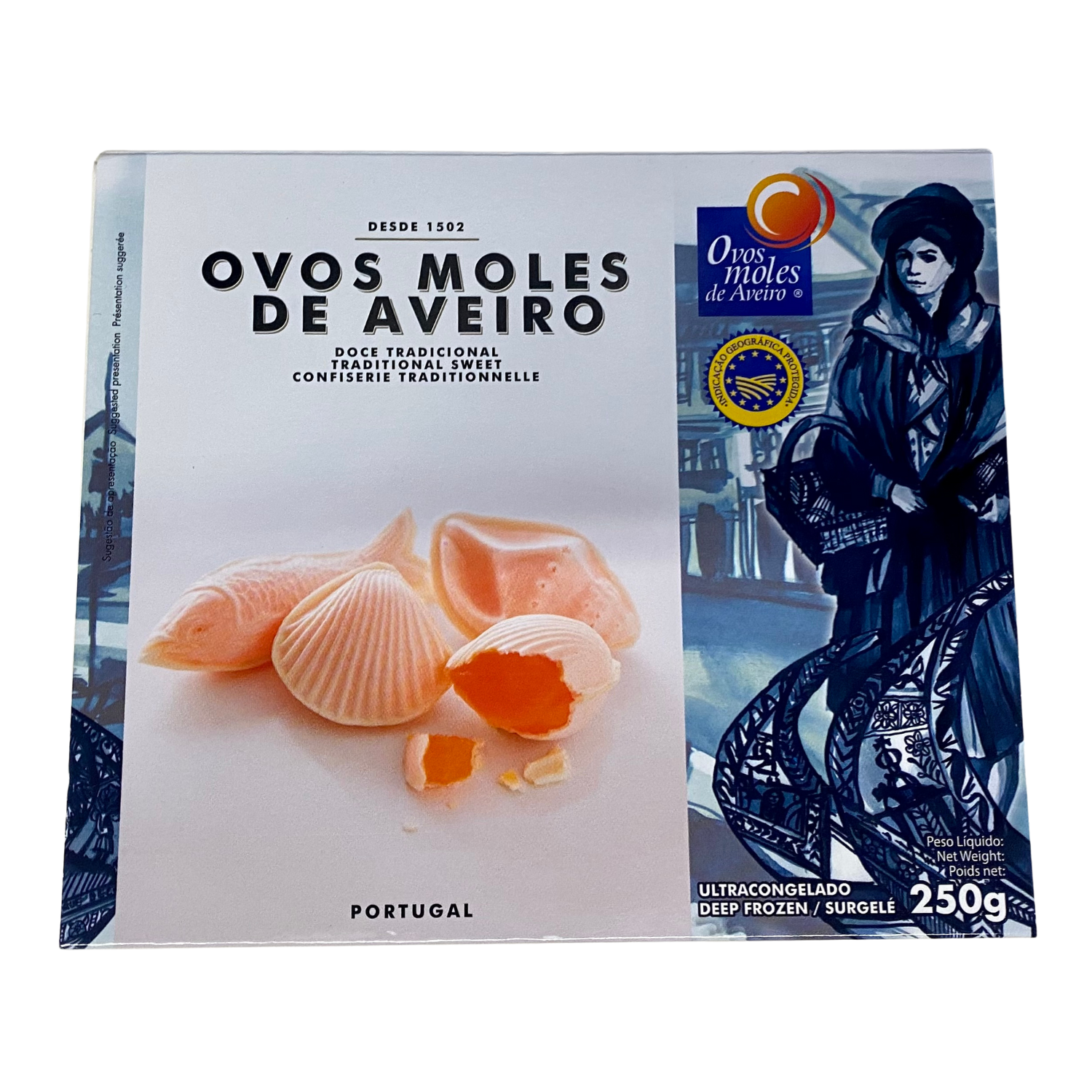 A box of soft egg pastry (Ovos Moles de Aveiro)