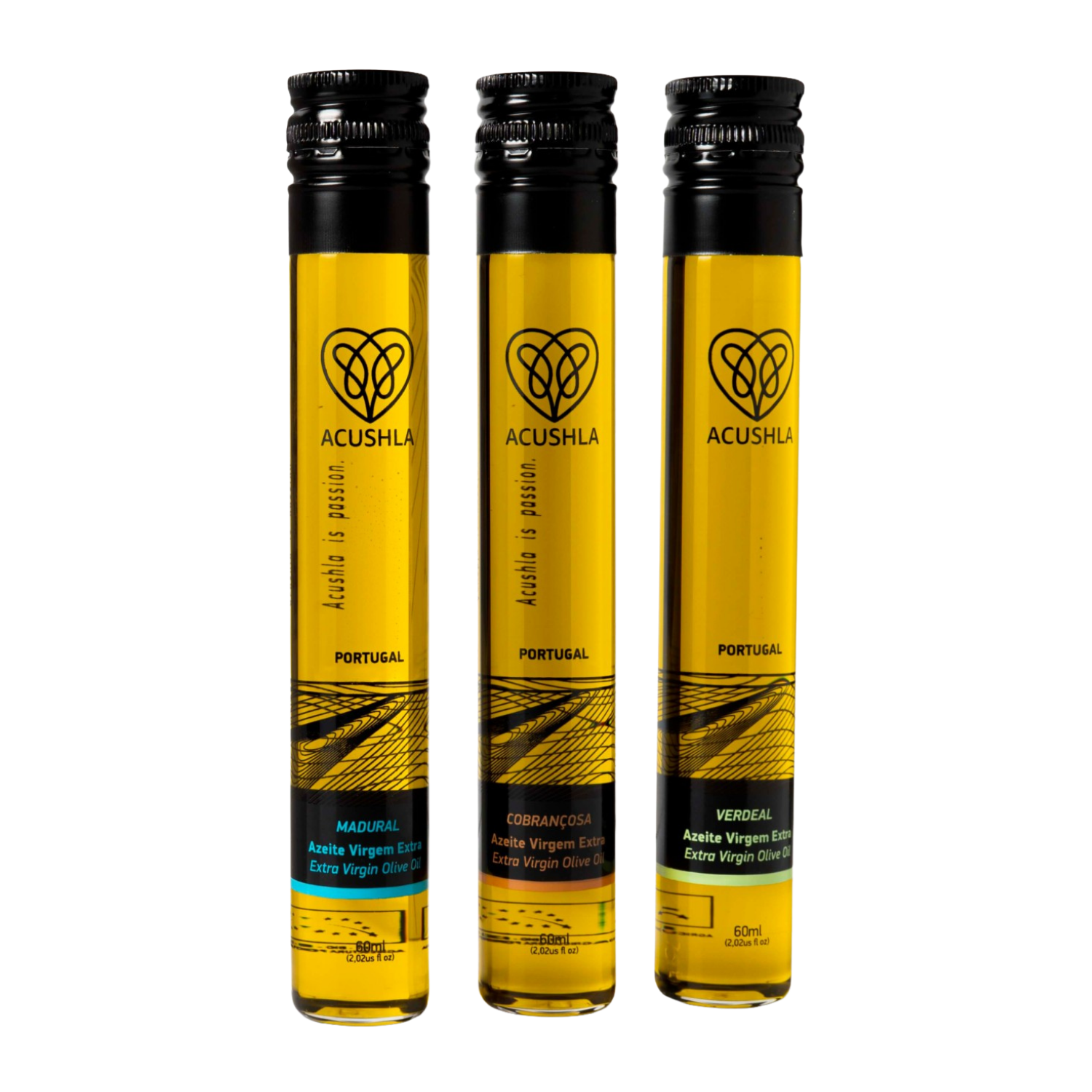 Acushla Limited Pack Verdeal + Madural + Cobrançosa Olive Oil 60ml