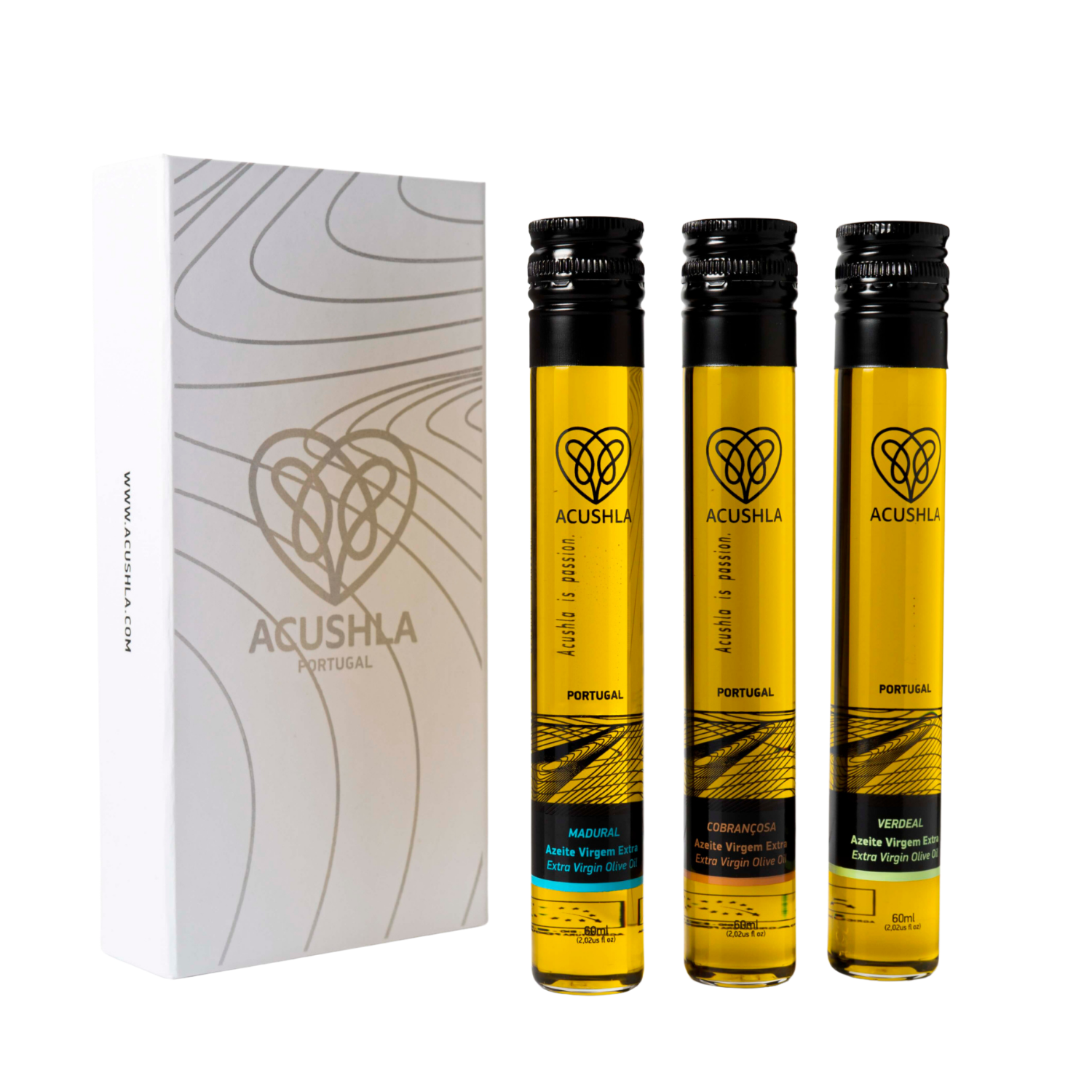 Acushla Original Pack Verdeal + Madural + Cobrançosa Olive Oil 60ml