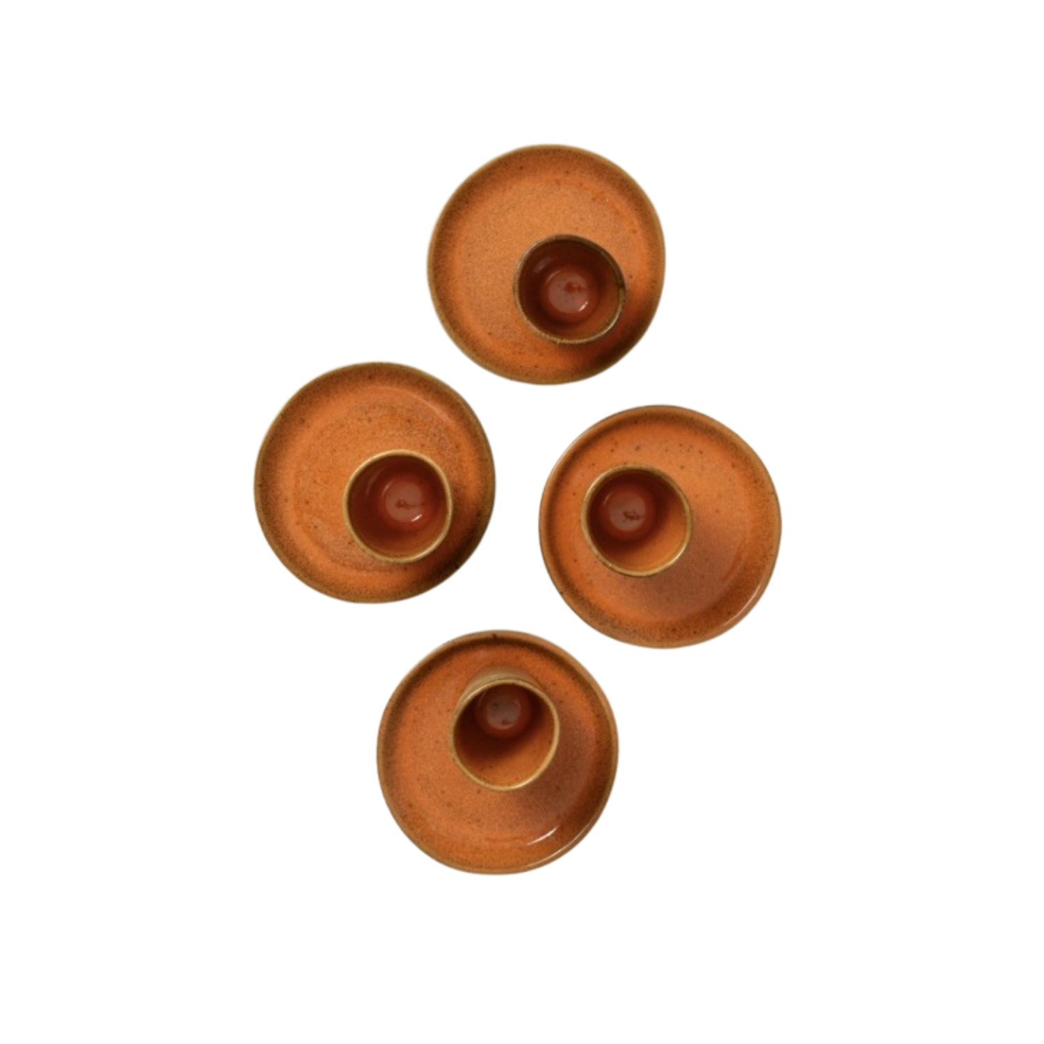 Terrafina Flower Seeds Orange Espresso Cup and Saucer - Set of 4