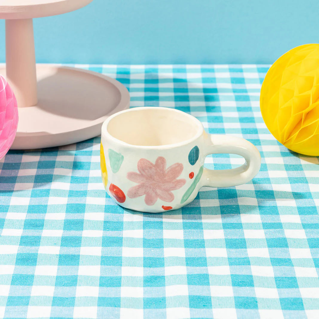 Ana Seixas Abstract and Floral Ceramic Cup