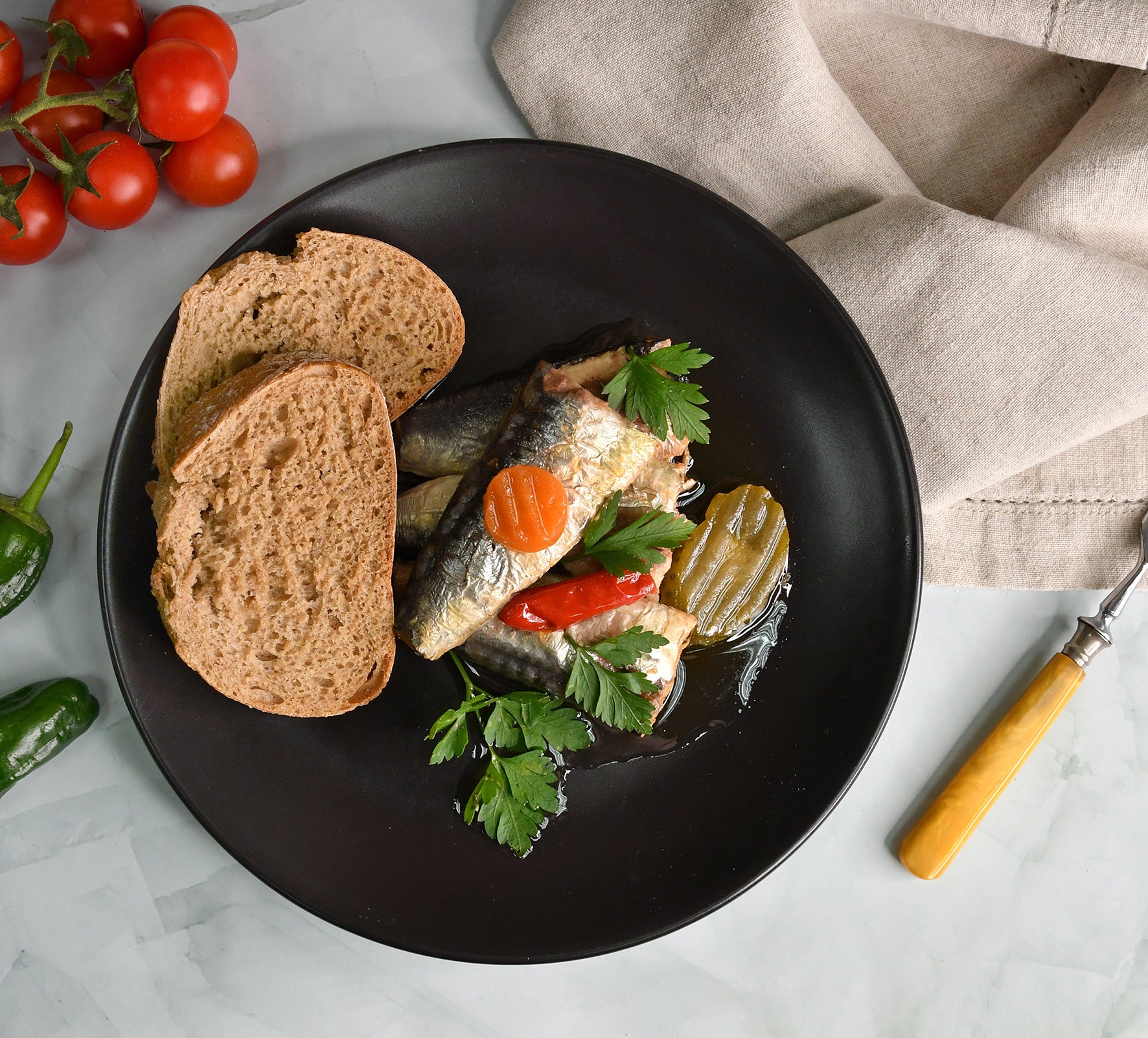 Minerva Sardines in Spiced Olive Oil with Pickles