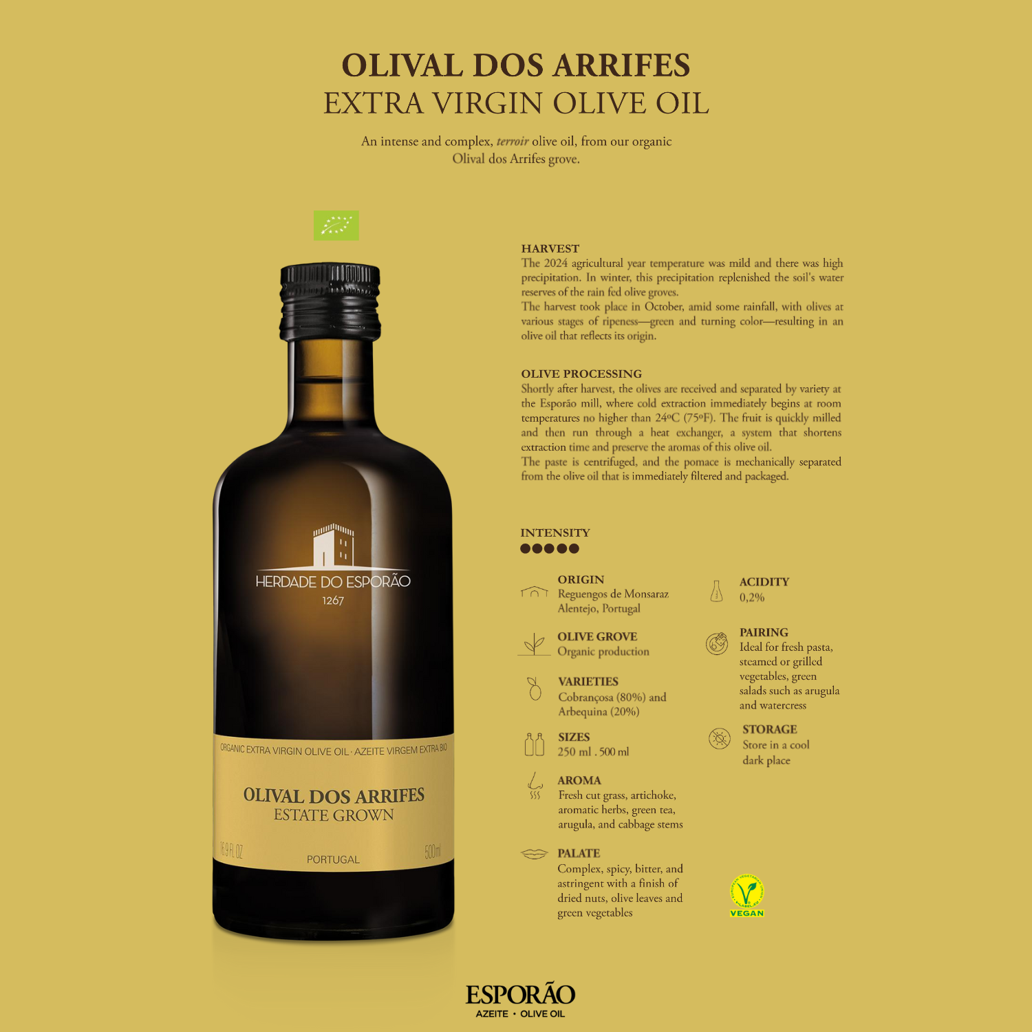 Herdade do Esporão Olival dos Arrifes Organic Extra Virgin Olive Oil