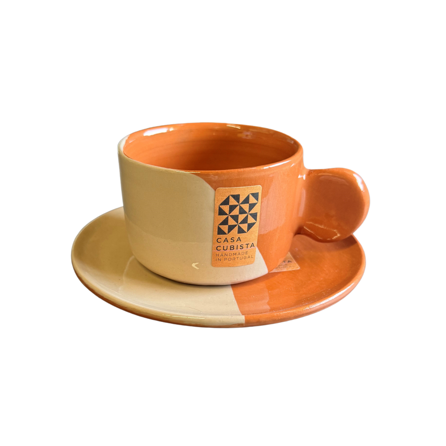 Casa Cubista Dipped Tea Cup and Saucer