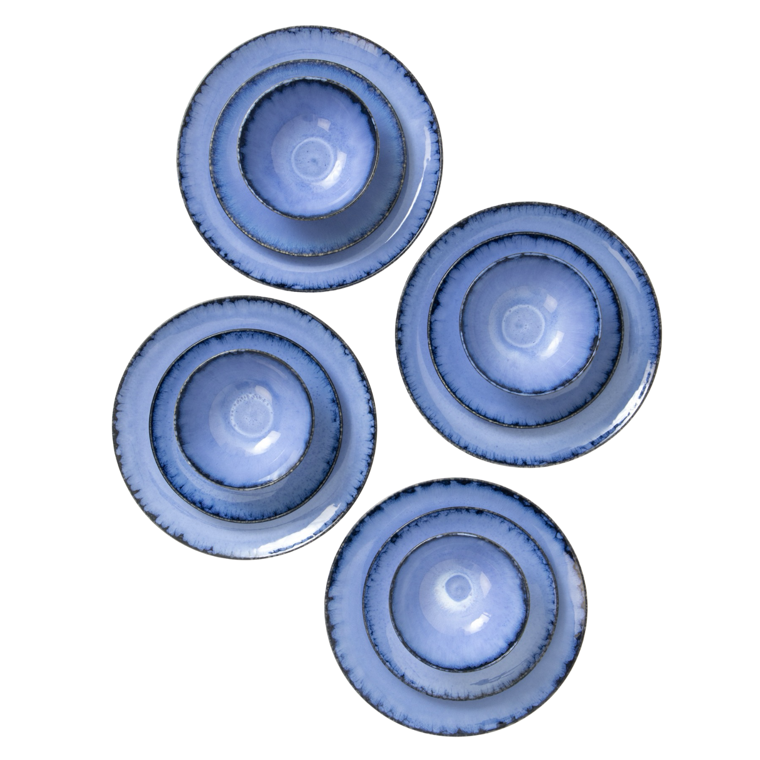 Terrafina Blue Amazonia - 12 Piece Set with Cereal Bowl