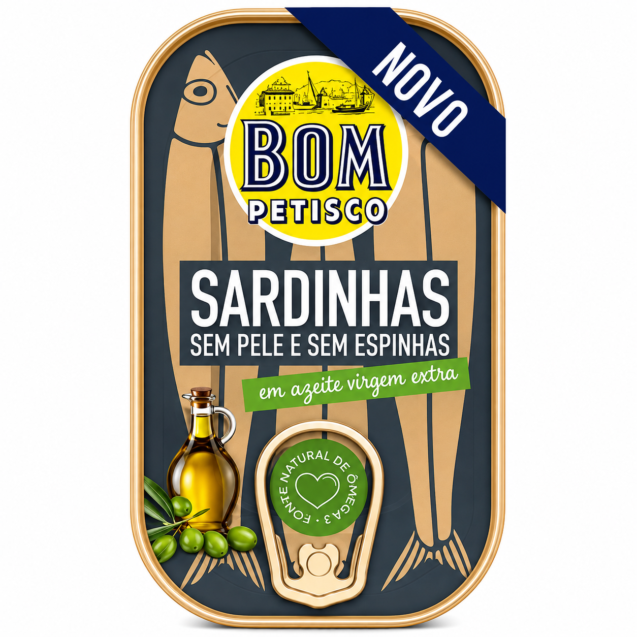 Bom Petisco Skinless and Boneless Sardines in Extra Virgin Olive Oil-120gr