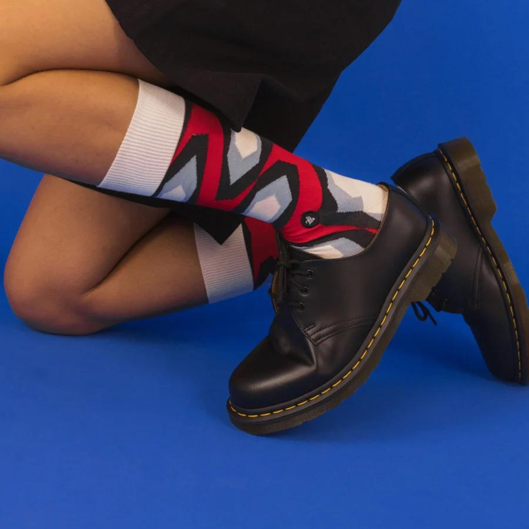 Sir Tile Geometric Red Socks