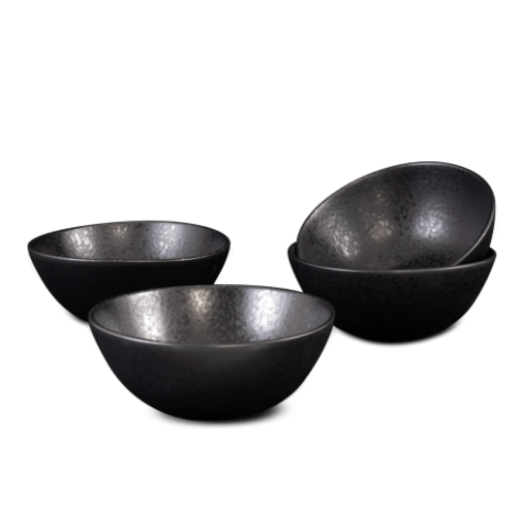 Terrafina Black Stone Cereal Bowl - Set of 2