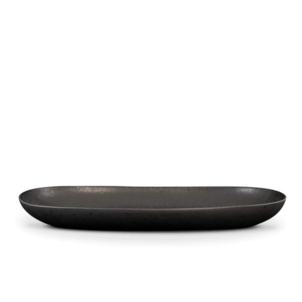 Terrafina Black Stone Oval Serving Platter - Set of 2
