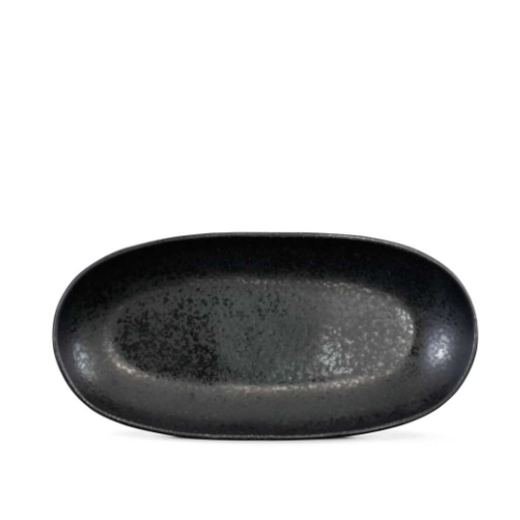 Terrafina Black Stone Oval Serving Platter - Set of 2