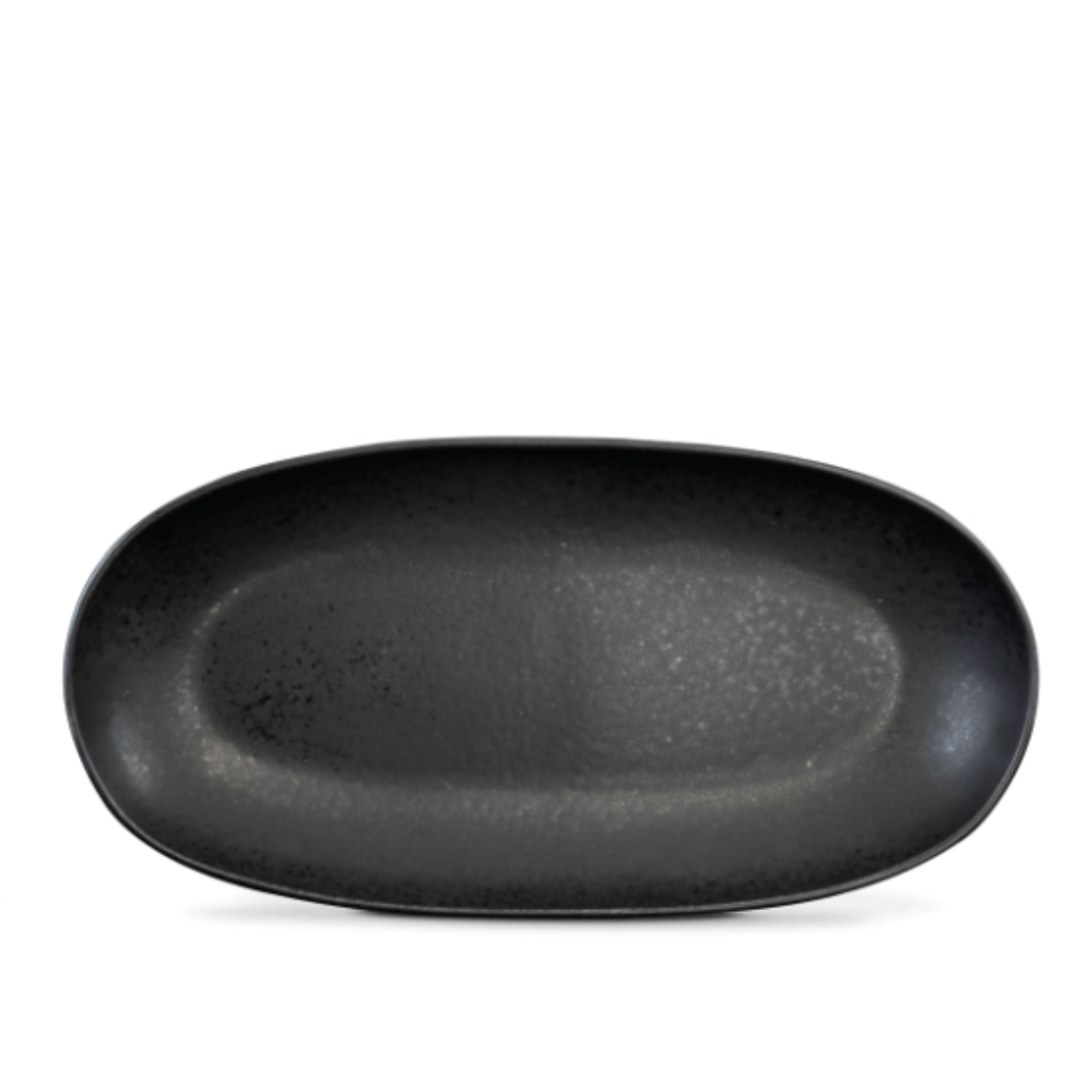 Terrafina Black Stone Oval Serving Platter - Set of 2