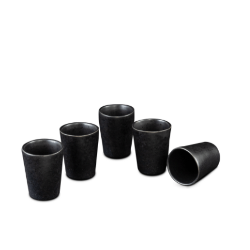 Terrafina Black Stone Espresso Cups - Set of 6