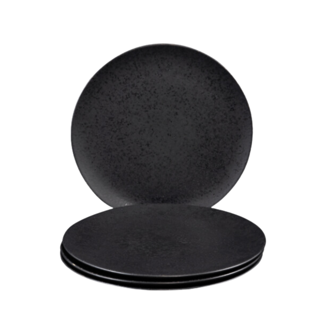 Terrafina Black Stone Dinner Plate - Set of 4