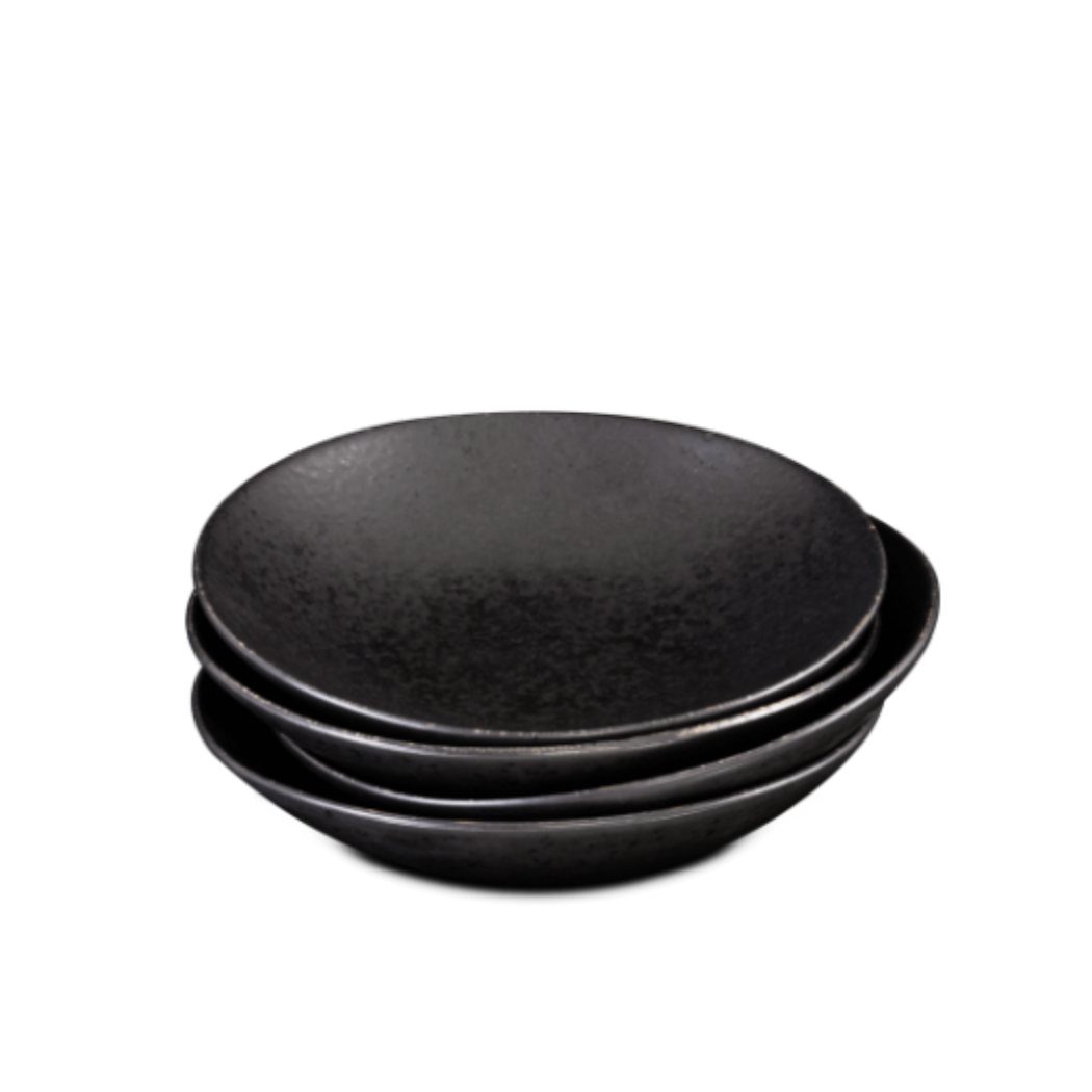 Terrafina Black Stone Pasta/Soup Plate - Set of 4