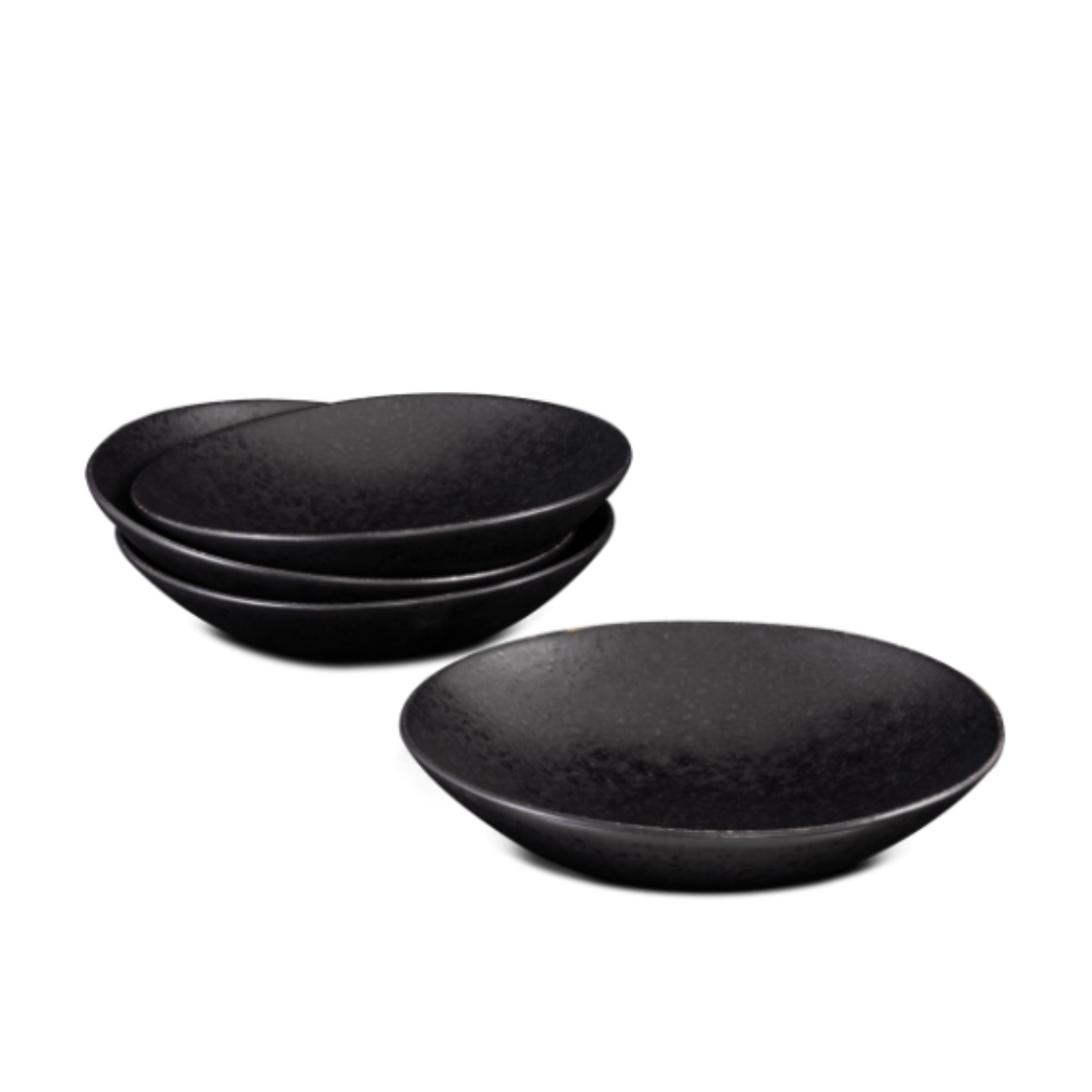 Terrafina Black Stone Pasta/Soup Plate - Set of 4