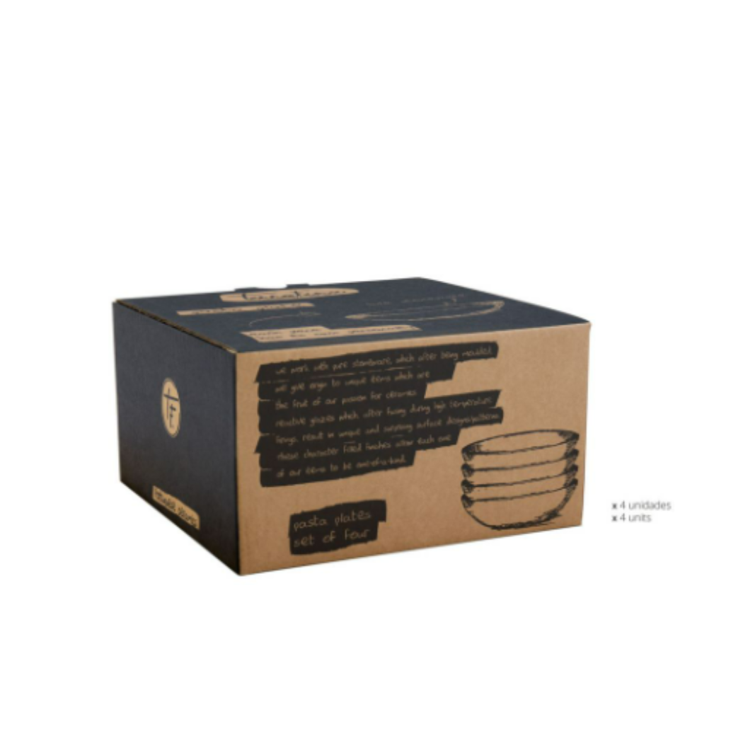 Terrafina Black Stone Pasta/Soup Plate - Set of 4