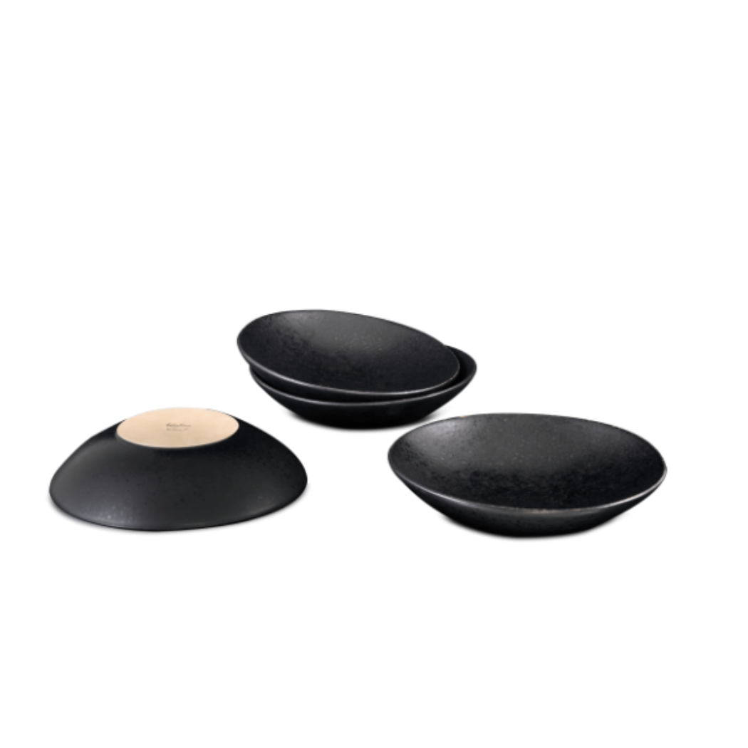 Terrafina Black Stone Pasta/Soup Plate - Set of 4