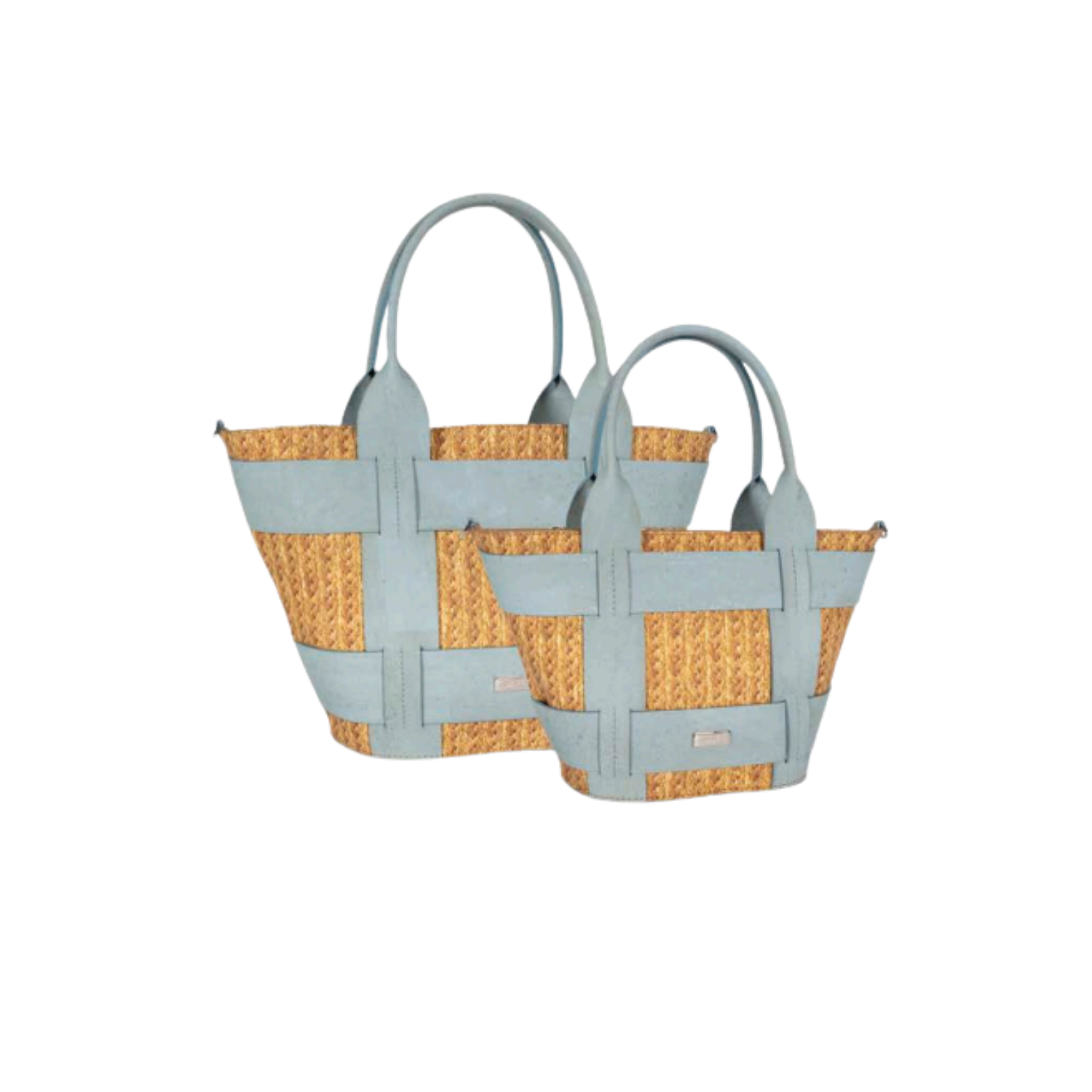 Artipel Cork and Straw Tote Bag - Blue