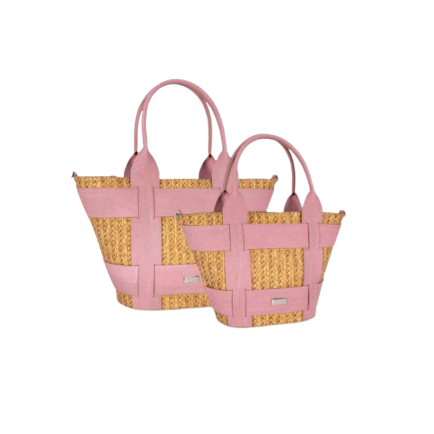 Artipel Cork and Straw Tote Bag - Pink