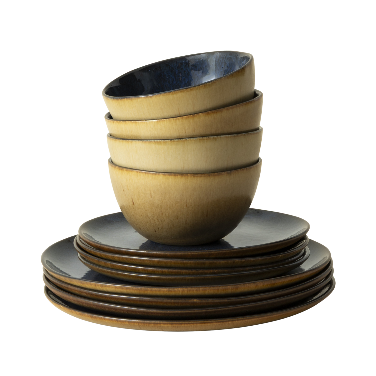 Terrafina Dark Blue Flower Seeds - 12 Piece Set with Cereal Bowl