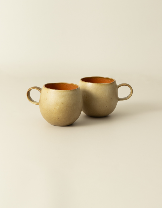 Terrafina Orange Flower Seeds Mug - Set of 2