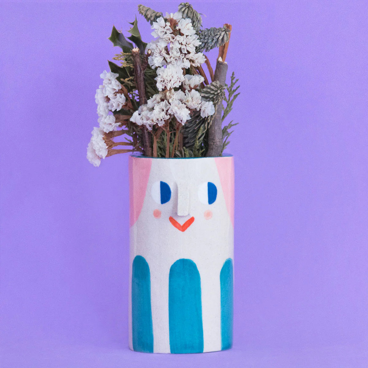 Ana Seixas Girl with Stripes Ceramic Vase