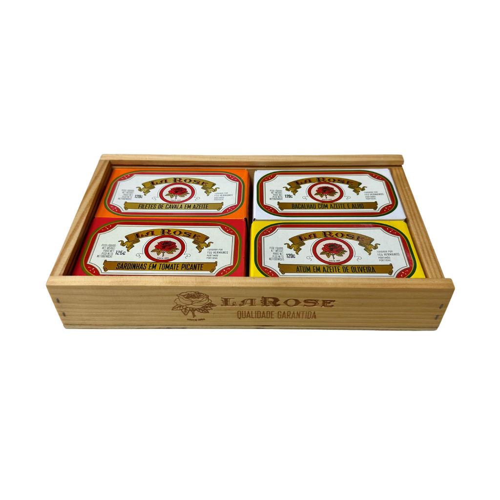 La Rose Wooden Gift Box - 4 Conservas