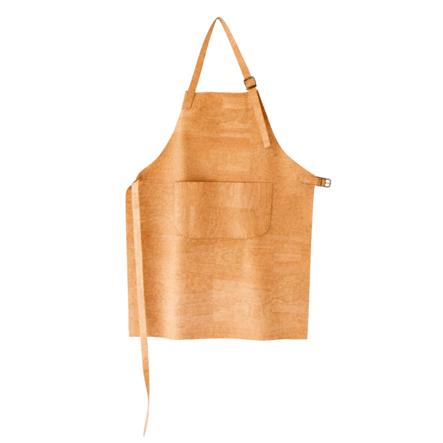 Brown apron with a strap on a white background