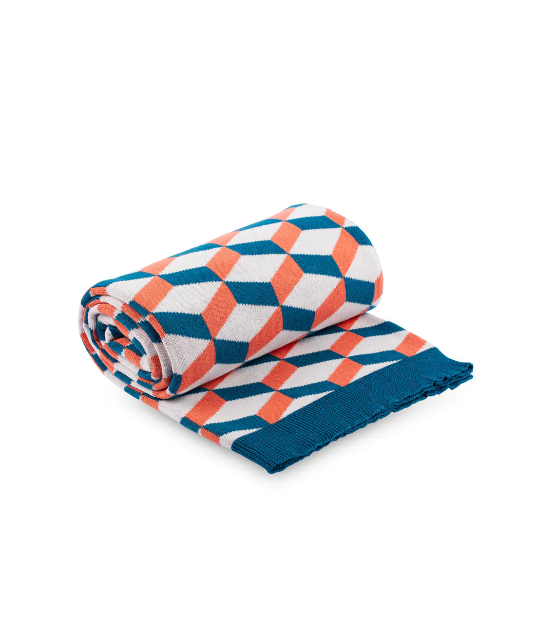 Agatha Porto Throw Blanket - Aveiro Azulejo Coral