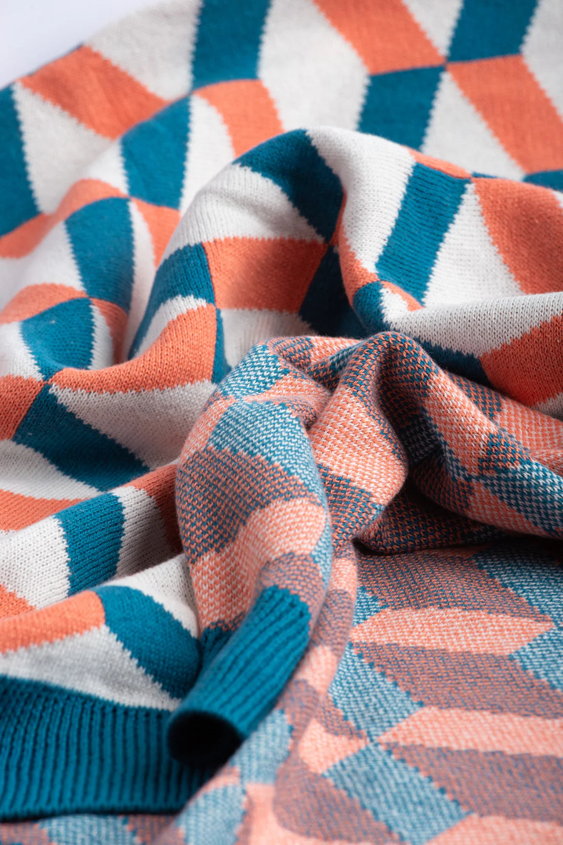 Agatha Porto Throw Blanket - Aveiro Azulejo Coral