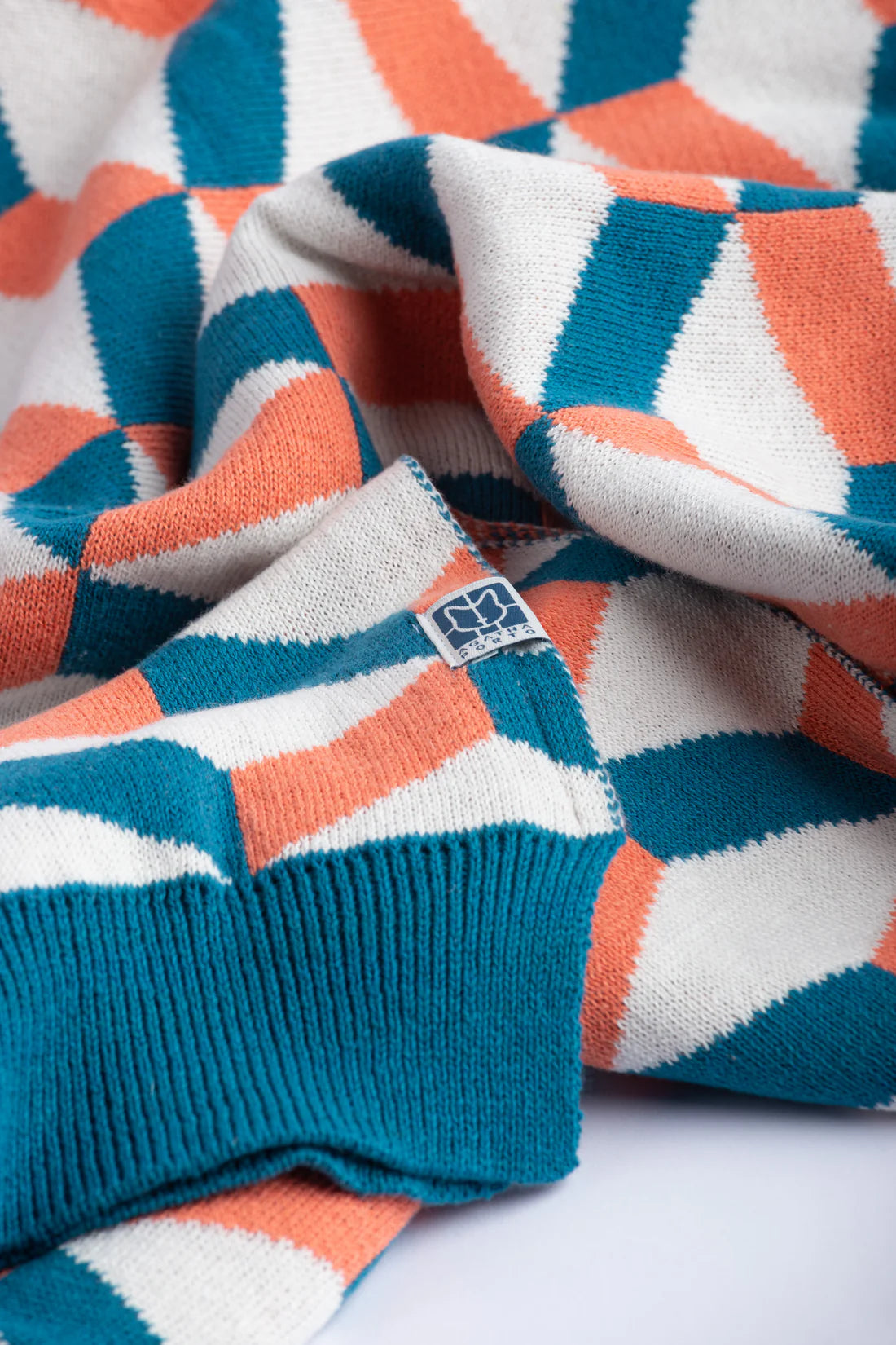 Agatha Porto Throw Blanket - Aveiro Azulejo Coral