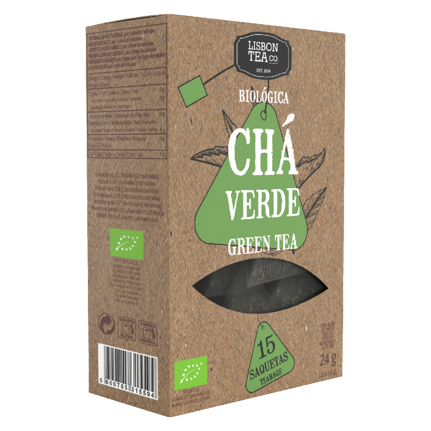 Lisbon Tea Co. Organic Green Tea Bags
