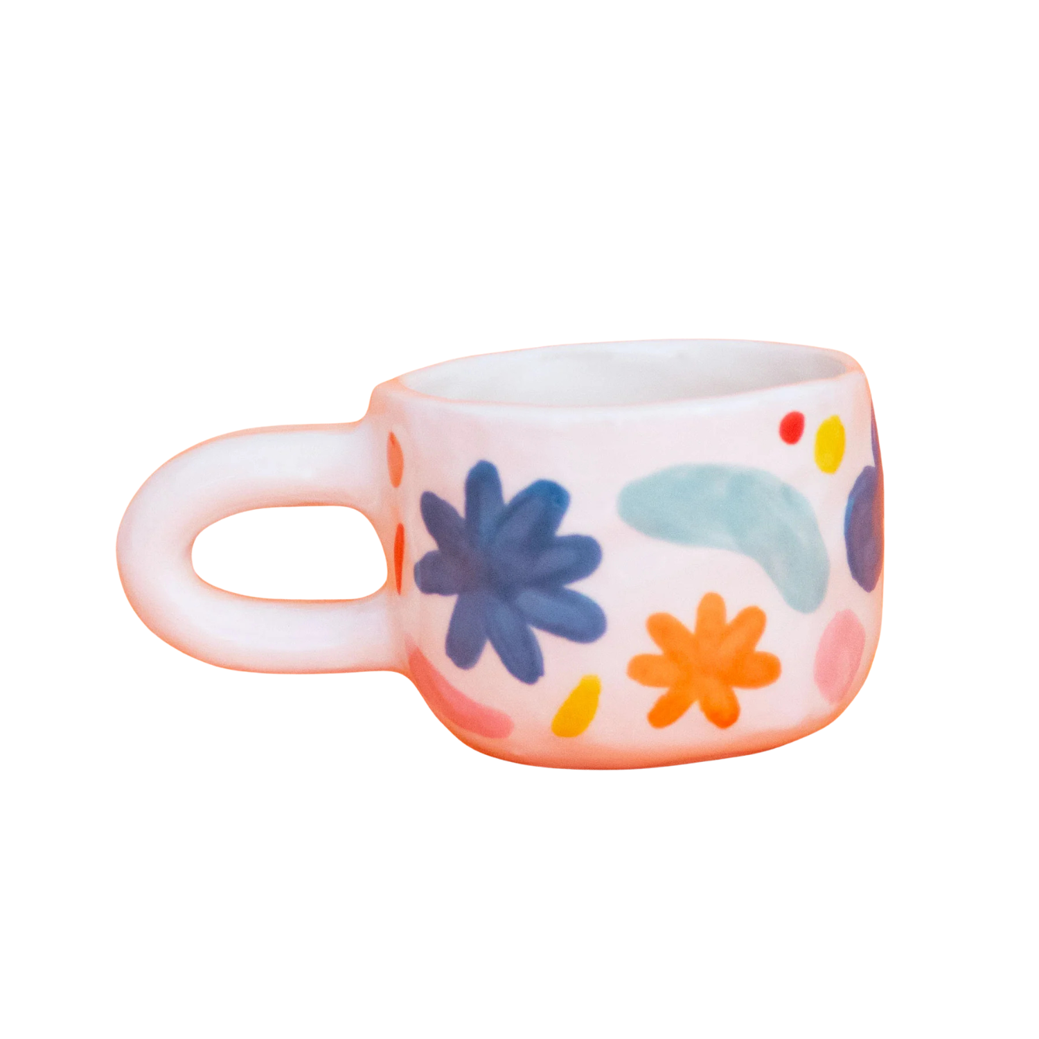 Ana Seixas Abstract and Floral Ceramic Cup