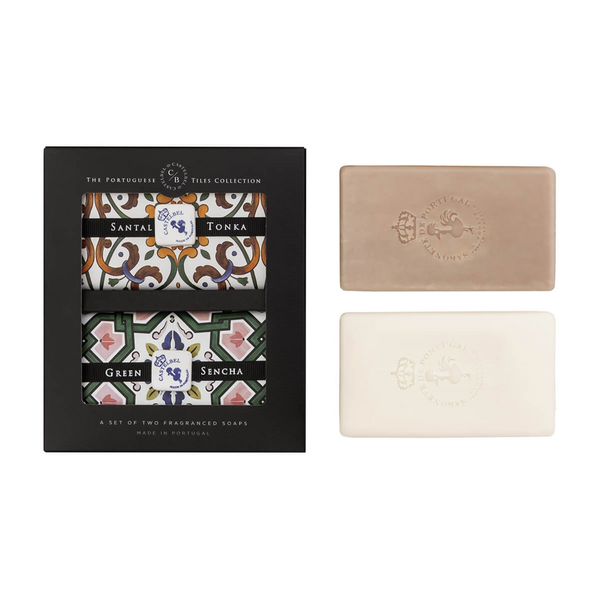 Castelbel Tile Santal Tonka & Green Sencha Soap Set-2x200gr