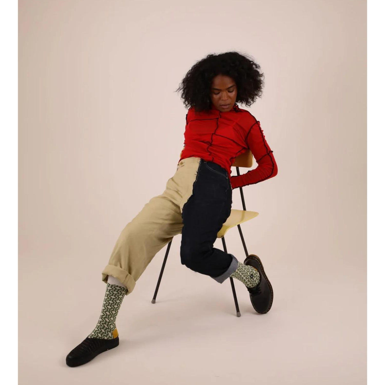 Sir Tile Green Diagonal Socks