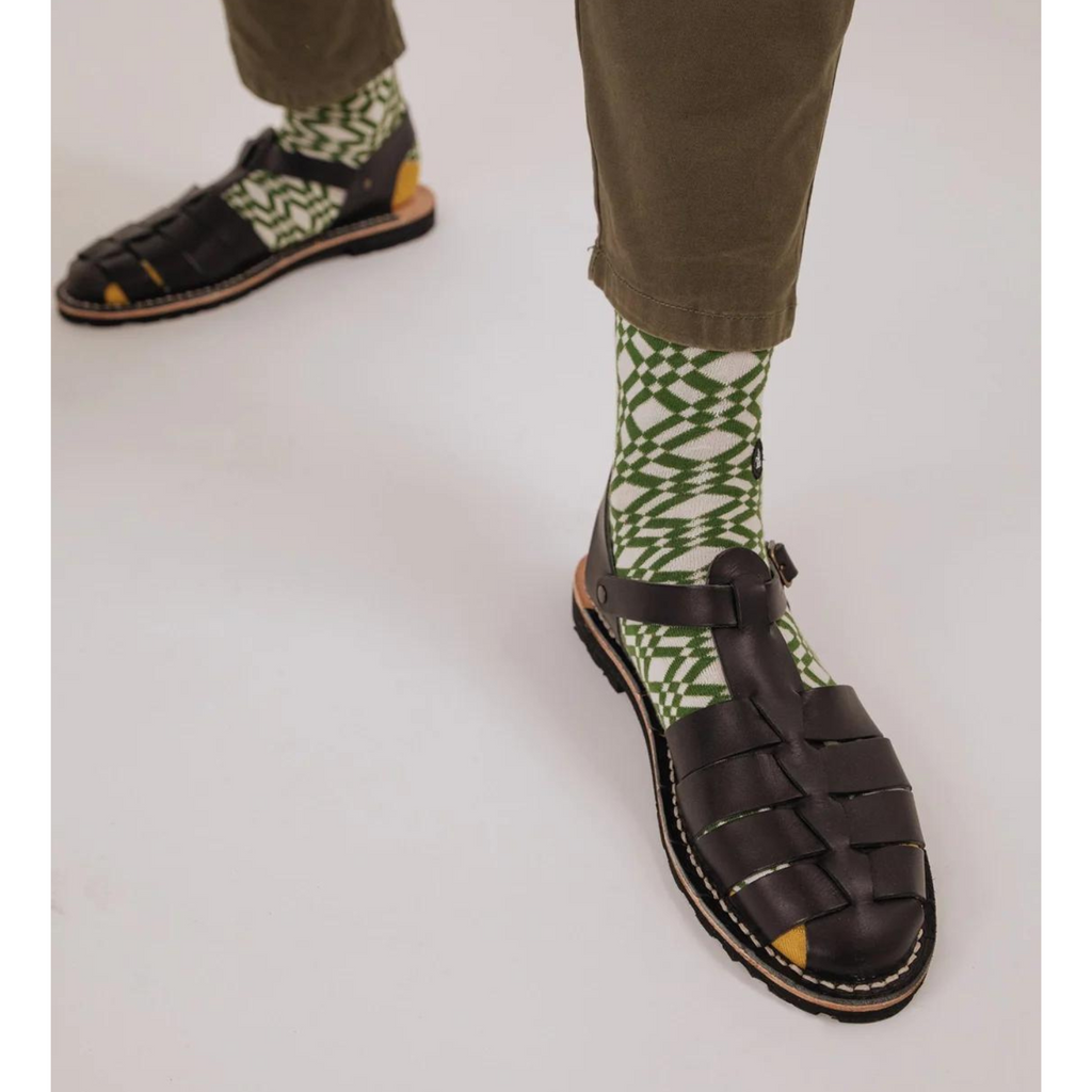 Sir Tile Green Diagonal Socks