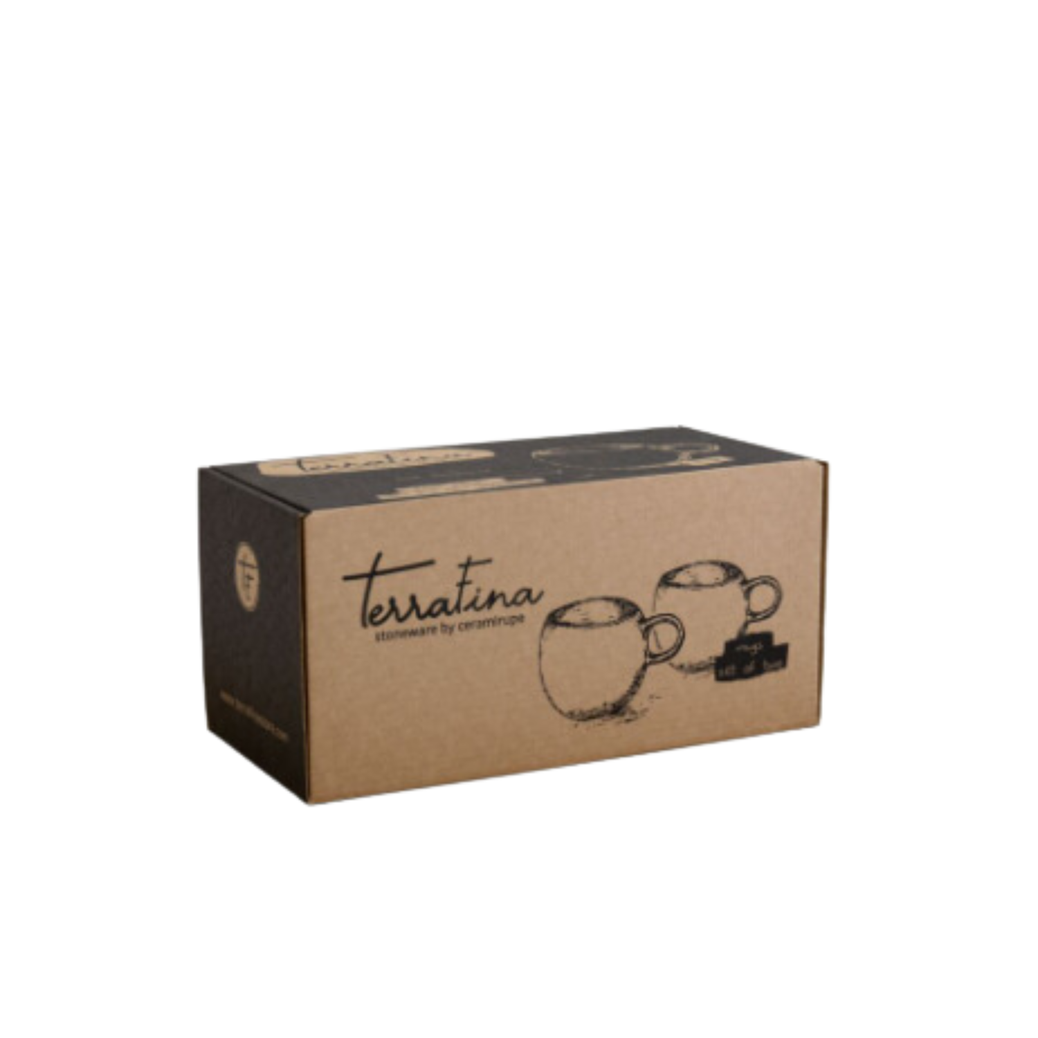 Terrafina Cream Amazônia Mug - Set of 2