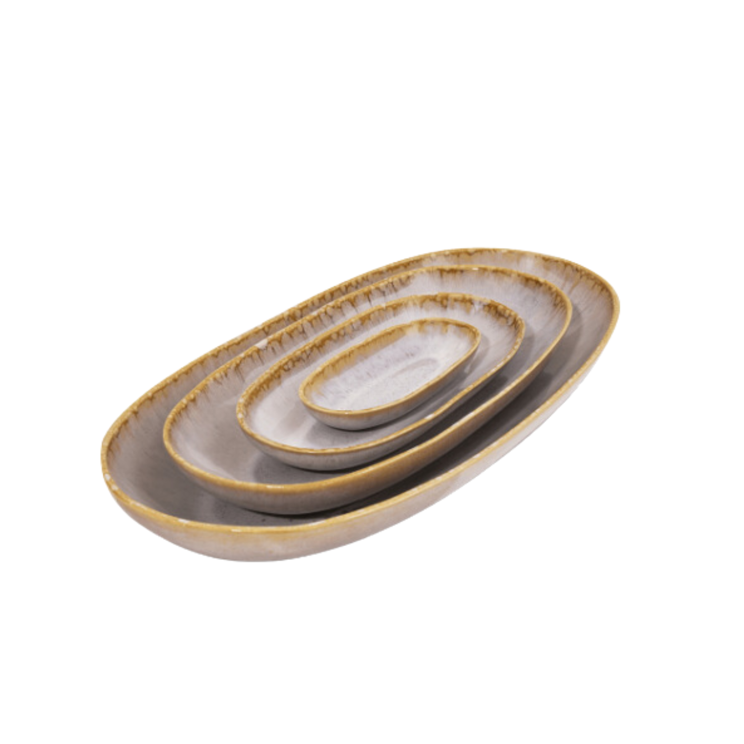 Terrafina Cream Amazônia Oval Serving - Set of 4