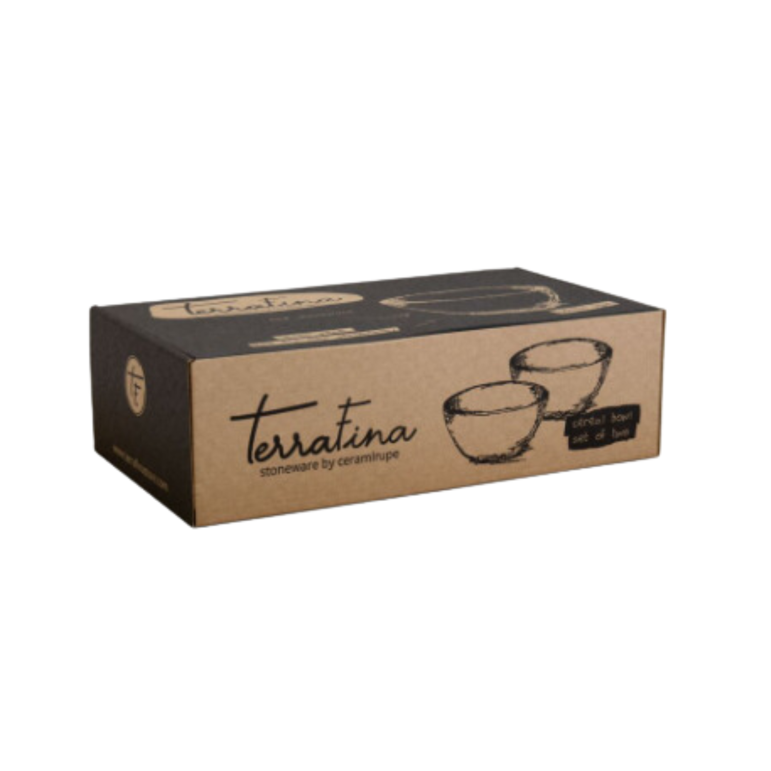 Terrafina Dark Blue Flower Seeds Cereal Bowl - Set of 2