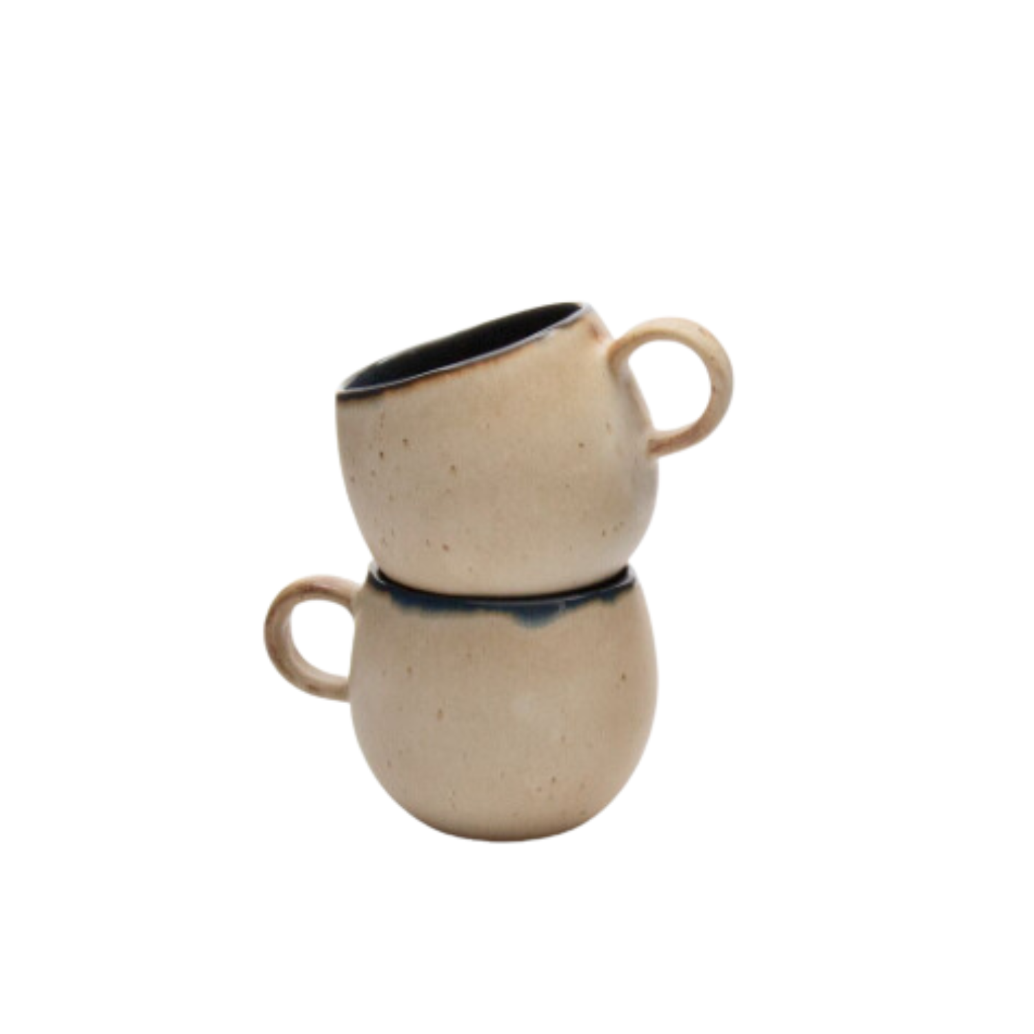 Terrafina Dark Blue Flower Seeds Mug - Set of 2