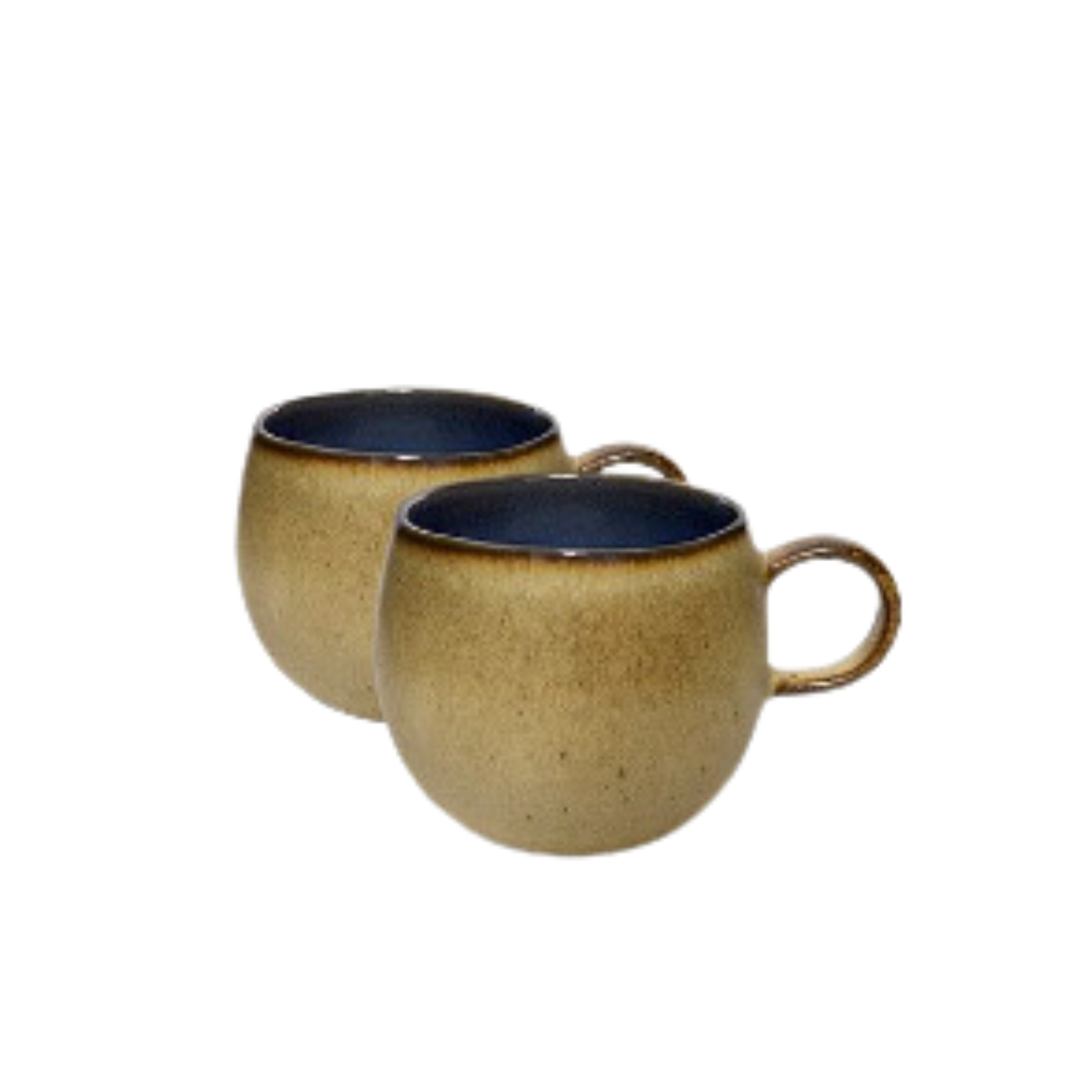 Terrafina Dark Blue Flower Seeds Mug - Set of 2