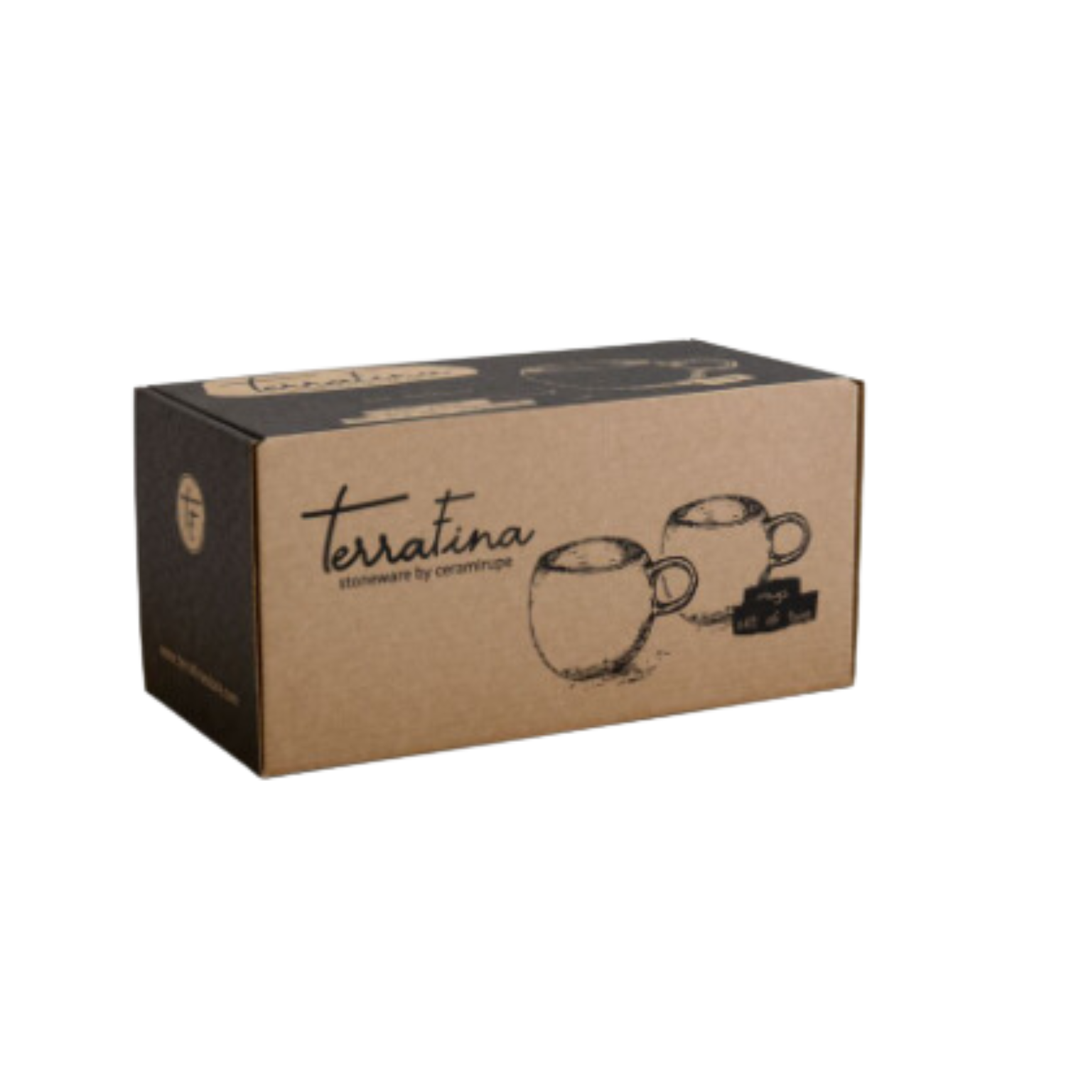 Terrafina Dark Blue Flower Seeds Mug - Set of 2