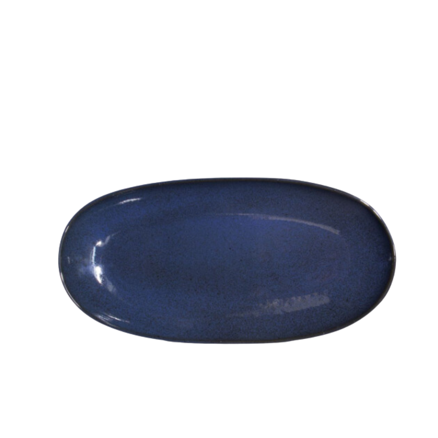 Terrafina Dark Blue Flower Seeds Oval Serving - Set of 4