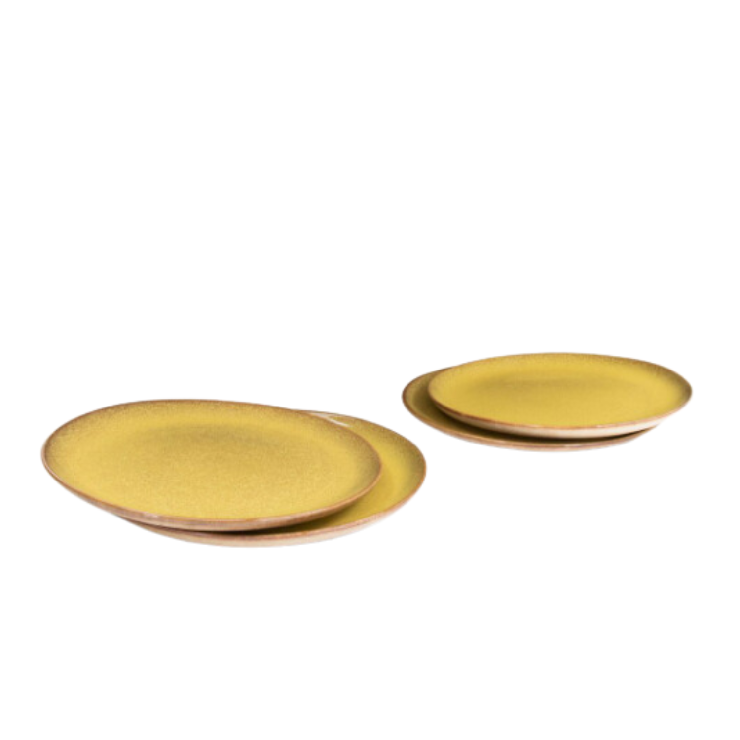 Terrafina Yellow Flower Seeds Dinner Plate - Set of 4