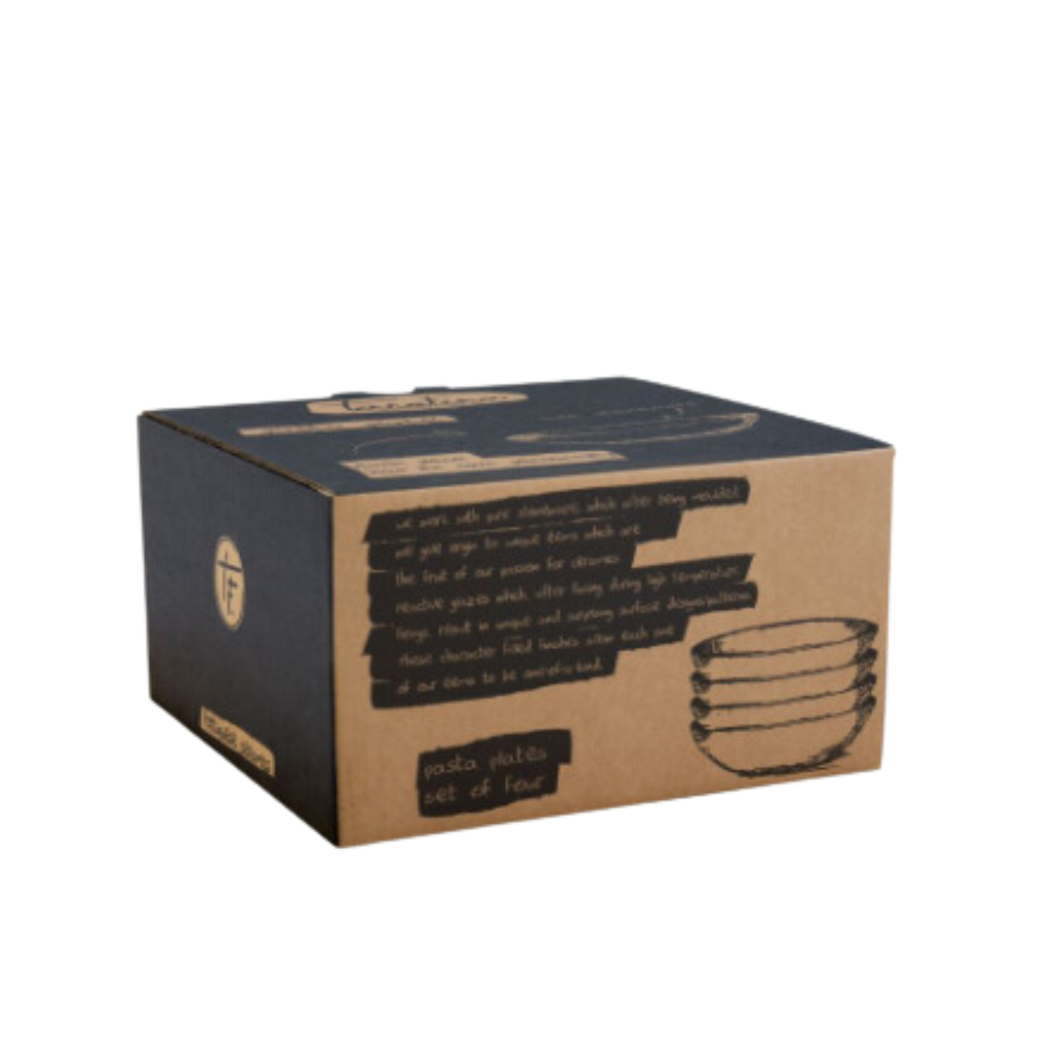 Terrafina Yellow Flower Seeds Pasta/Soup Plate - Set of 4