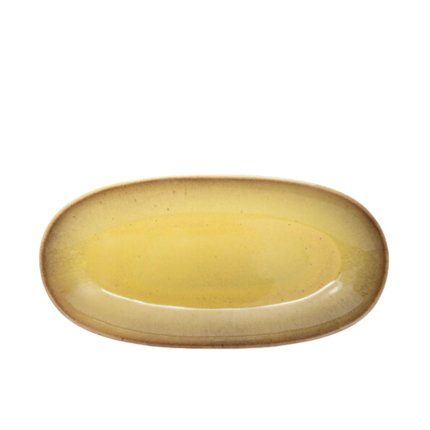 Terrafina Yellow Flower Seeds Oval Serving - Set of 4