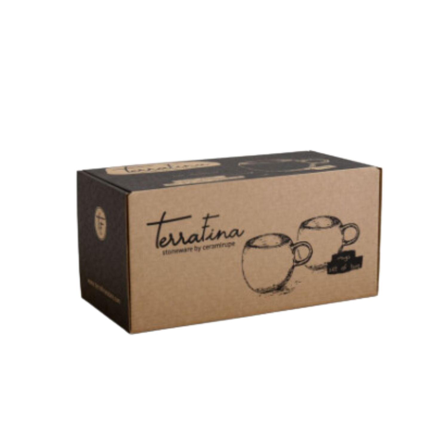 Terrafina White Amazonia Mug - Set of 2