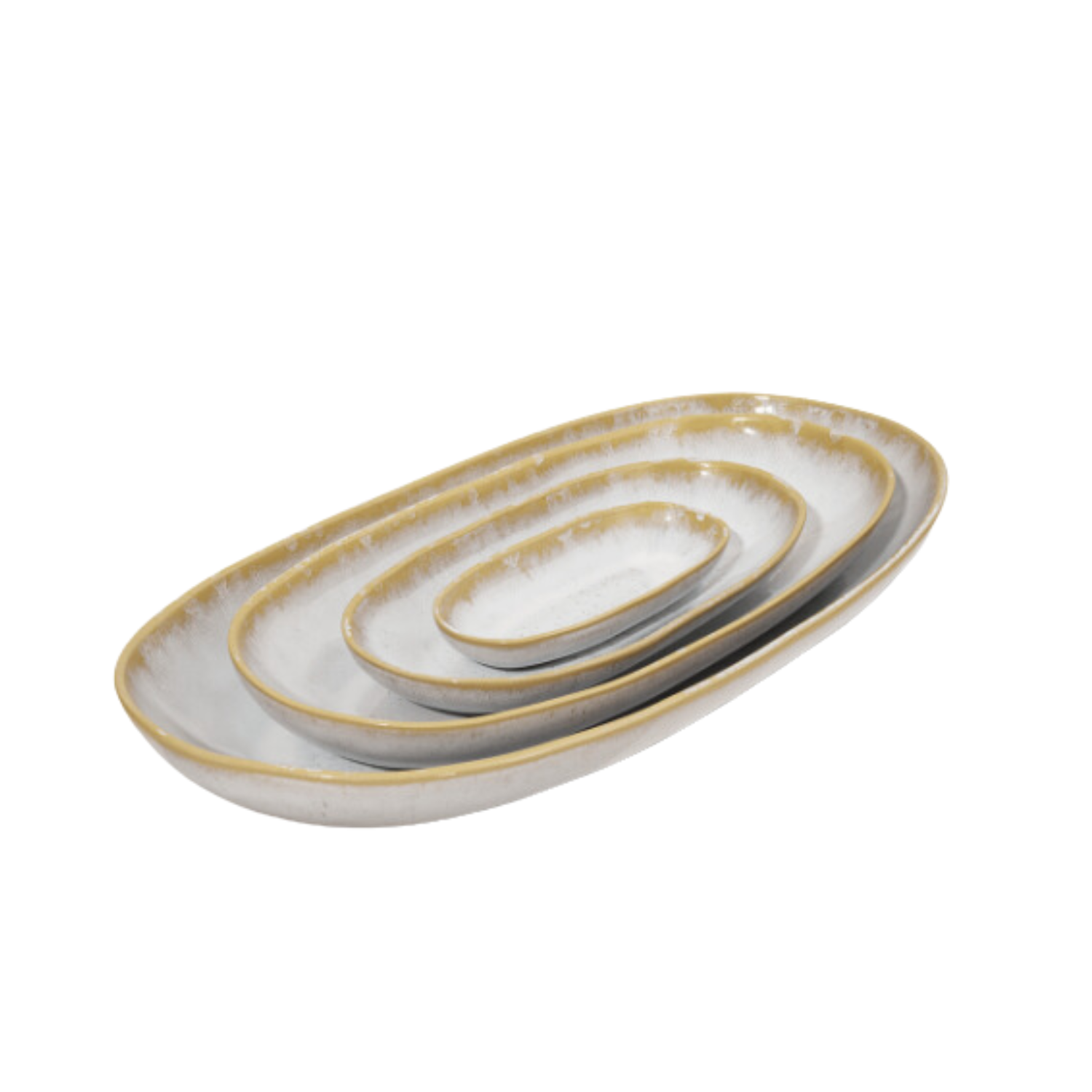 Terrafina White Amazonia Oval Serving - Set of 4